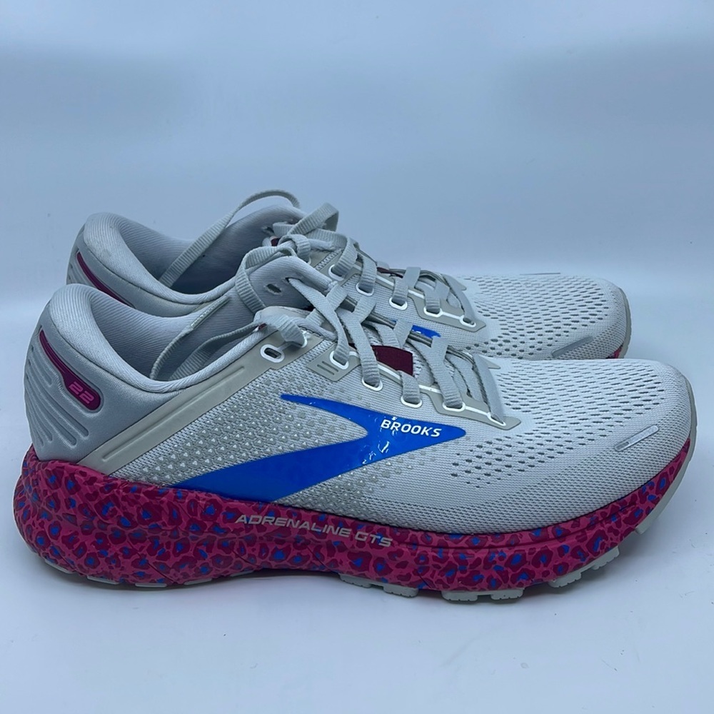 Brooks Adrenaline GTS White, Pink & Blue Athletic Shoes